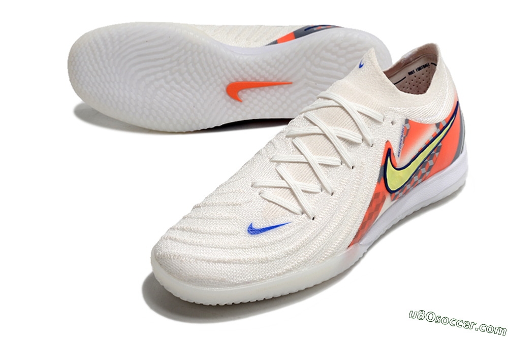 Nike Phantom GX 2 Elite IC Indoor & Futsal Soccer Shoes - White/Yellow/Blue/Orange 3