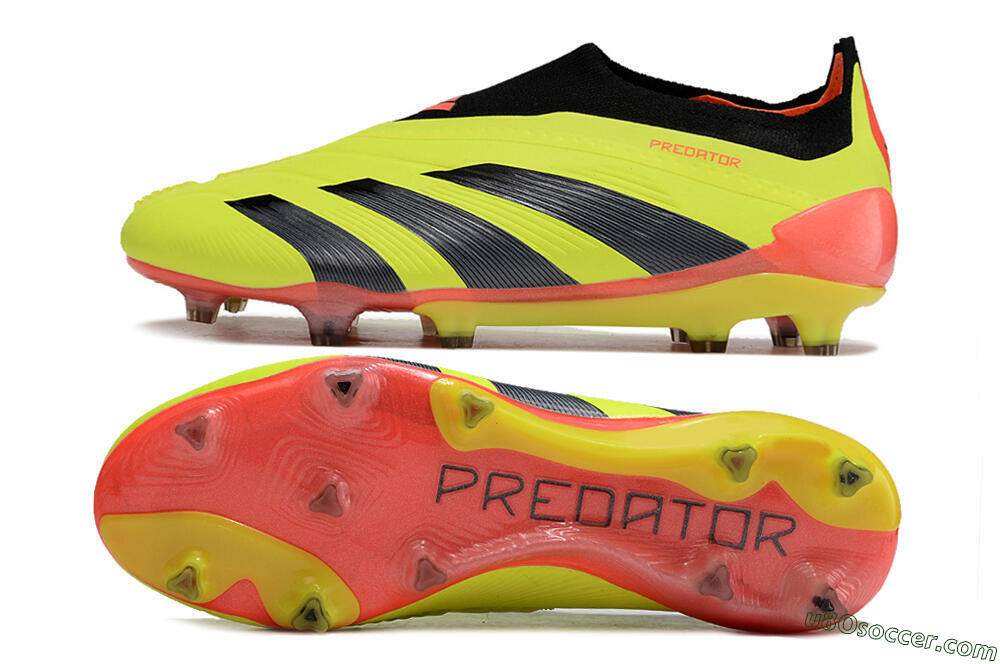 Adidas Predator Accuracy+ Laceless FG Firm Ground Soccer Cleats - Yellow/Black/Orange 0