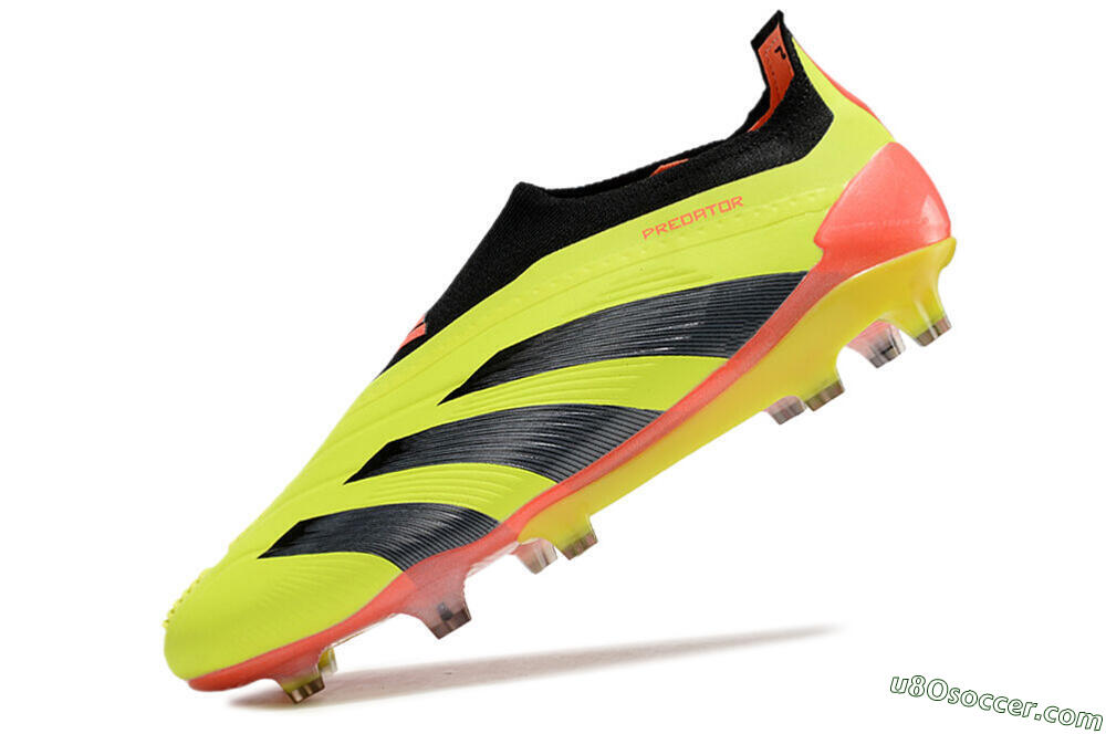Adidas Predator Accuracy+ Laceless FG Firm Ground Soccer Cleats - Yellow/Black/Orange 5
