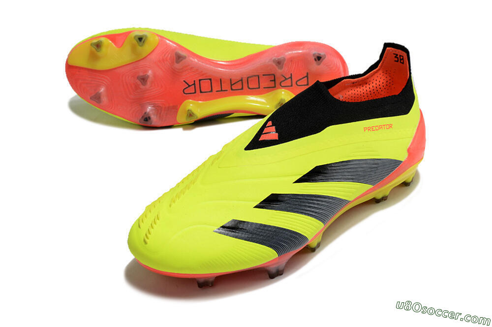 Adidas Predator Accuracy+ Laceless FG Firm Ground Soccer Cleats - Yellow/Black/Orange 3