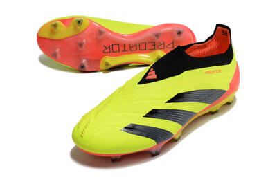 Adidas Predator Accuracy+ Laceless FG Firm Ground Soccer Cleats - Yellow/Black/Orange