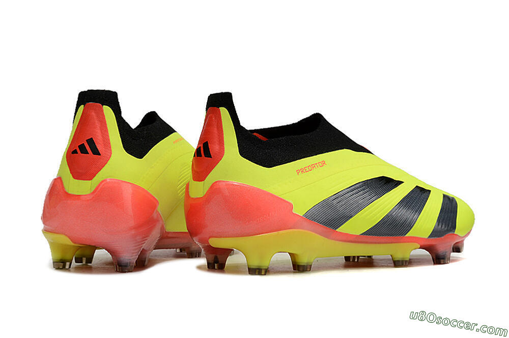 Adidas Predator Accuracy+ Laceless FG Firm Ground Soccer Cleats - Yellow/Black/Orange 6