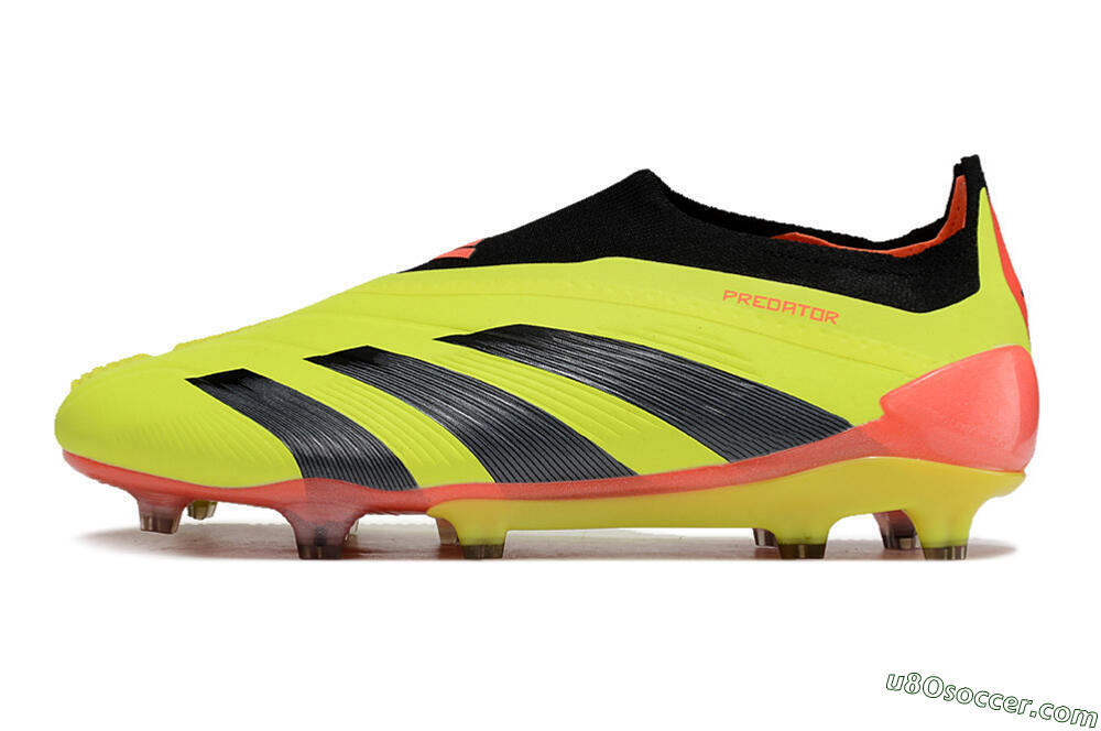 Adidas Predator Accuracy+ Laceless FG Firm Ground Soccer Cleats - Yellow/Black/Orange 2