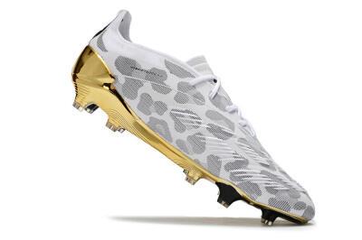 Adidas Predator Elite FG Firm Ground Soccer Cleats - White/Grey/Gold