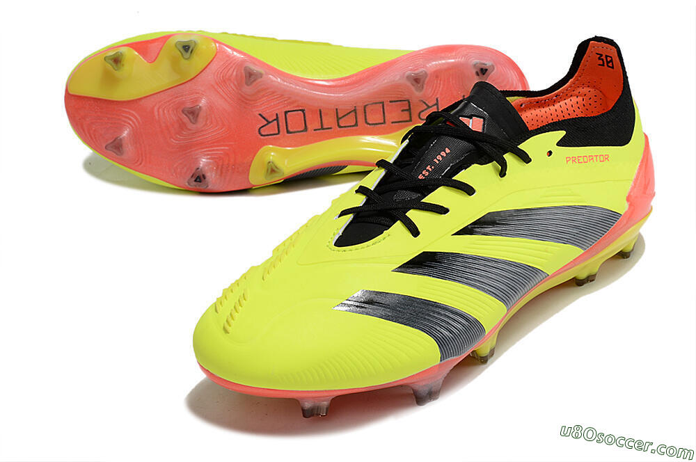 Adidas Predator Elite FG Firm Ground Soccer Cleats - Yellow/Black/Orange 3