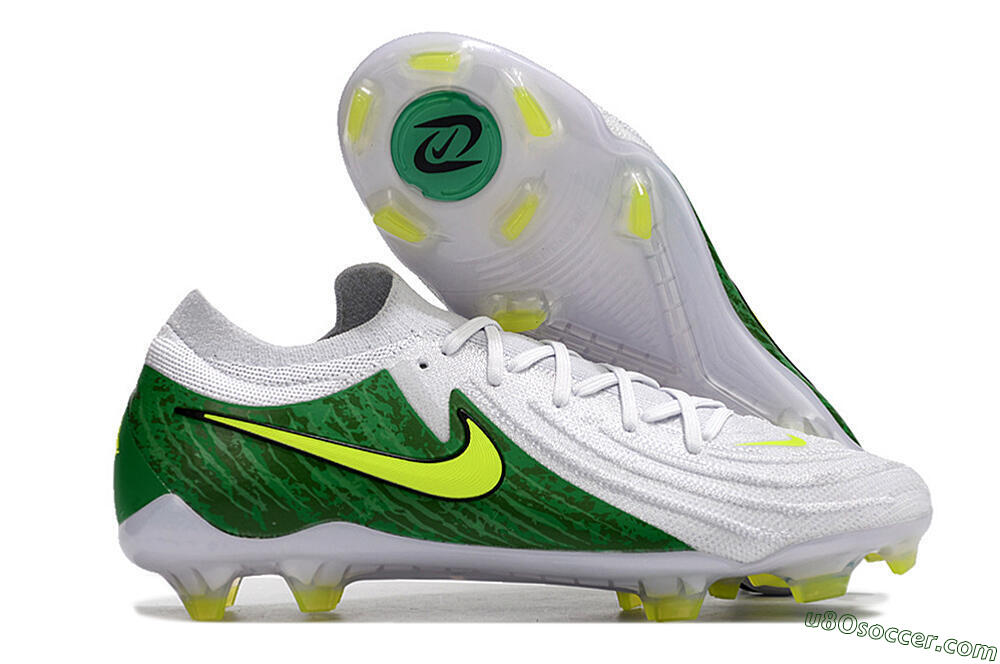 Nike Phantom Luna Elite NU FG Firm Ground Soccer Cleats - White/Green/Yellow 1