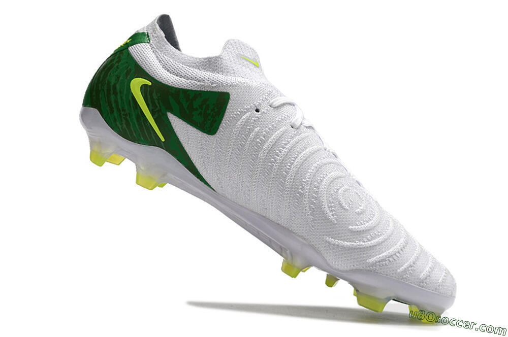 Nike Phantom Luna Elite NU FG Firm Ground Soccer Cleats - White/Green/Yellow 4