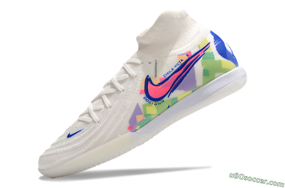 Nike Phantom Luna Elite NU IC Indoor & Futsal Soccer Shoes - White/Blue/Pink/Yellow 5