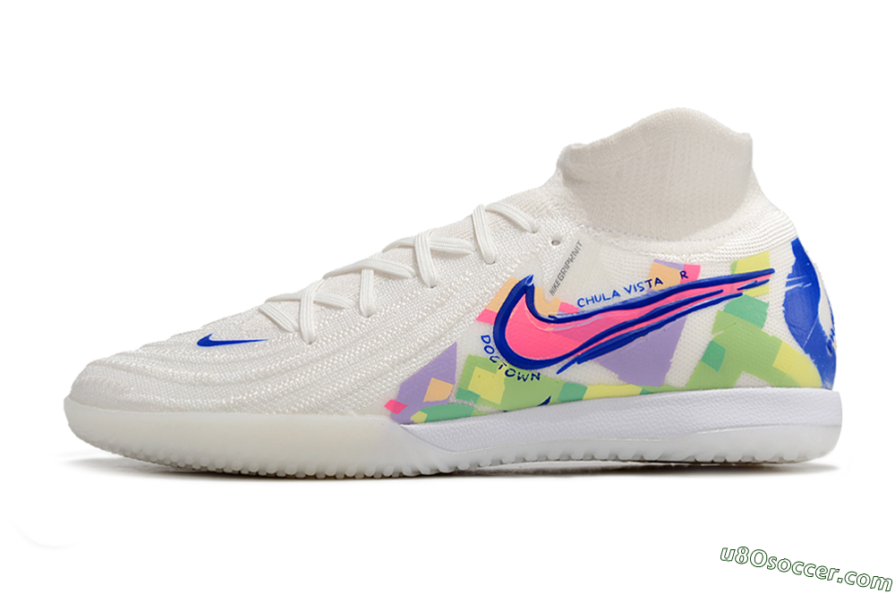 Nike Phantom Luna Elite NU IC Indoor & Futsal Soccer Shoes - White/Blue/Pink/Yellow 2