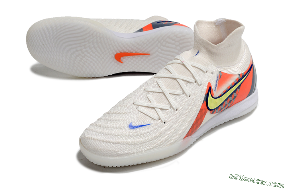 Nike Phantom Luna Elite NU IC Indoor & Futsal Soccer Shoes - White/Yellow/Blue/Orange 3