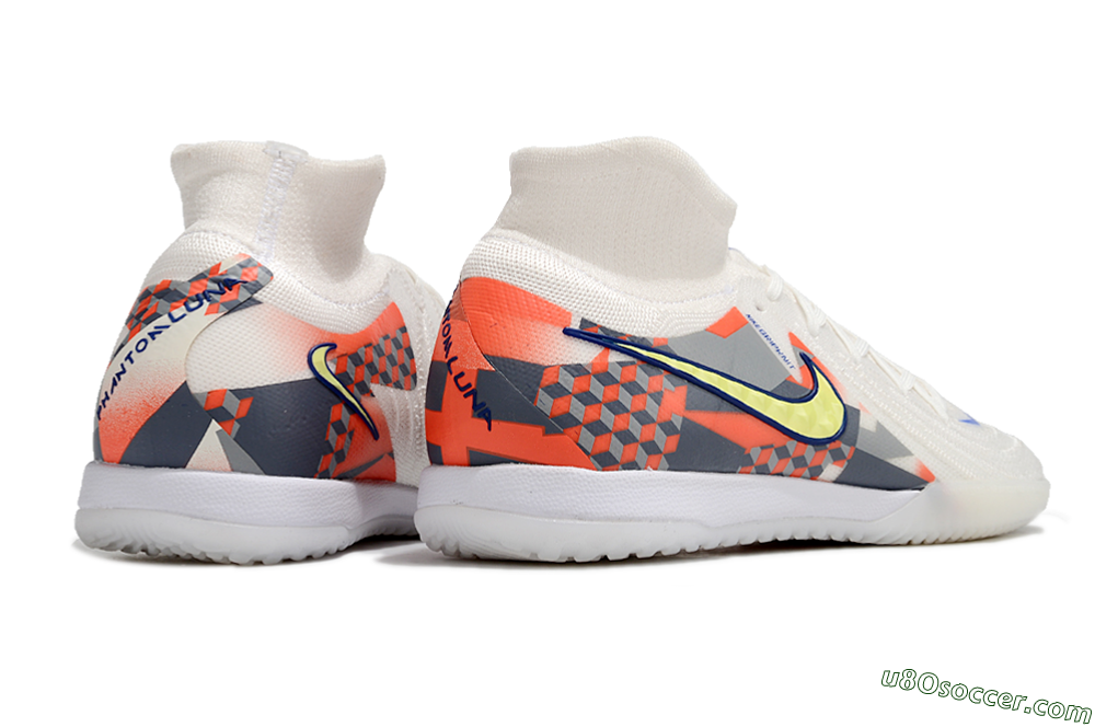 Nike Phantom Luna Elite NU IC Indoor & Futsal Soccer Shoes - White/Yellow/Blue/Orange 6