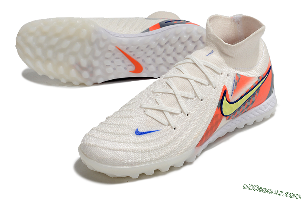 Nike Phantom Luna Elite NU TF Artificial Turf Soccer Shoes - White/Yellow/Blue/Orange 3