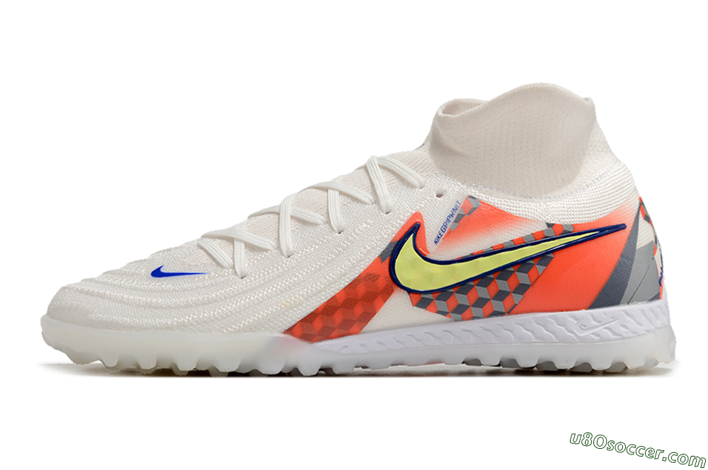 Nike Phantom Luna Elite NU TF Artificial Turf Soccer Shoes - White/Yellow/Blue/Orange 2
