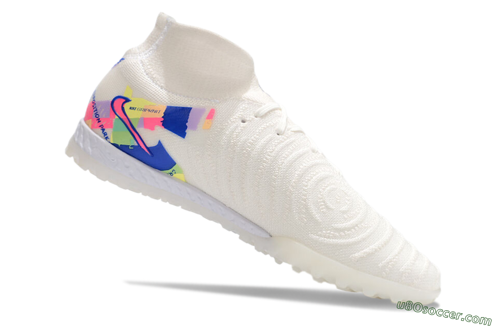 Nike Phantom Luna Elite NU TF Artificial Turf Soccer Shoes - White/Blue/Pink/Yellow 4