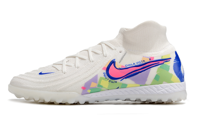 Nike Phantom Luna Elite NU TF Artificial Turf Soccer Shoes - White/Blue/Pink/Yellow