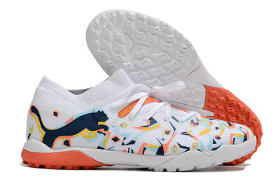 Puma Future X Powercat Tokyo Match TF Artificial Turf Soccer Shoes - White/Orange/Black/Blue