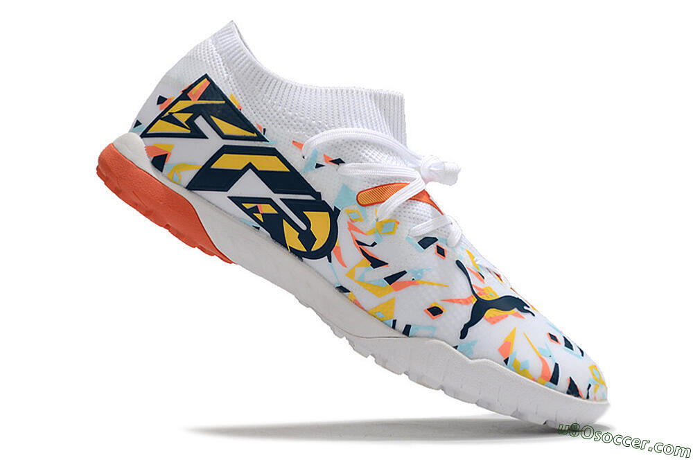 Puma Future X Powercat Tokyo Match TF Artificial Turf Soccer Shoes - White/Orange/Black/Blue 4
