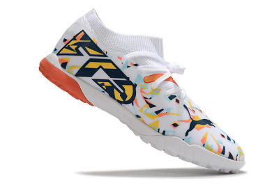 Puma Future X Powercat Tokyo Match TF Artificial Turf Soccer Shoes - White/Orange/Black/Blue