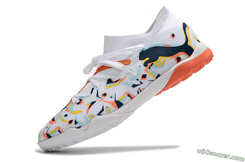 Puma Future X Powercat Tokyo Match TF Artificial Turf Soccer Shoes - White/Orange/Black/Blue 5