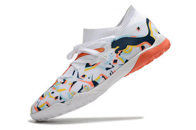 Puma Future X Powercat Tokyo Match TF Artificial Turf Soccer Shoes - White/Orange/Black/Blue