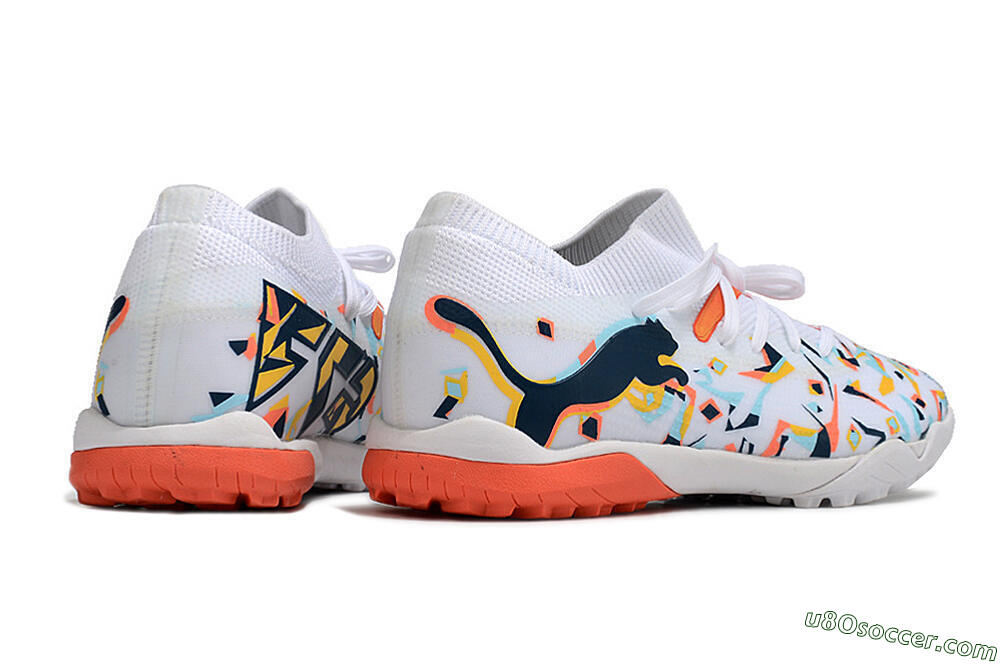 Puma Future X Powercat Tokyo Match TF Artificial Turf Soccer Shoes - White/Orange/Black/Blue 6