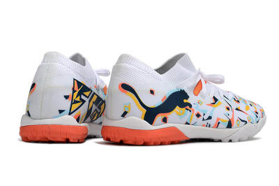 Puma Future X Powercat Tokyo Match TF Artificial Turf Soccer Shoes - White/Orange/Black/Blue
