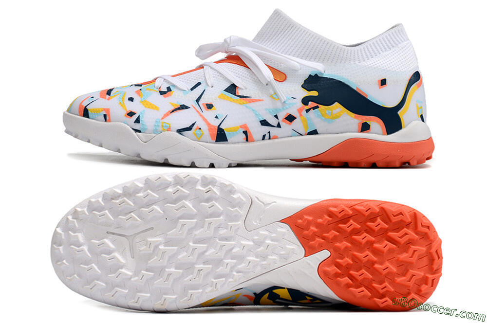 Puma Future X Powercat Tokyo Match TF Artificial Turf Soccer Shoes - White/Orange/Black/Blue 0