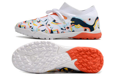 Puma Future X Powercat Tokyo Match TF Artificial Turf Soccer Shoes - White/Orange/Black/Blue