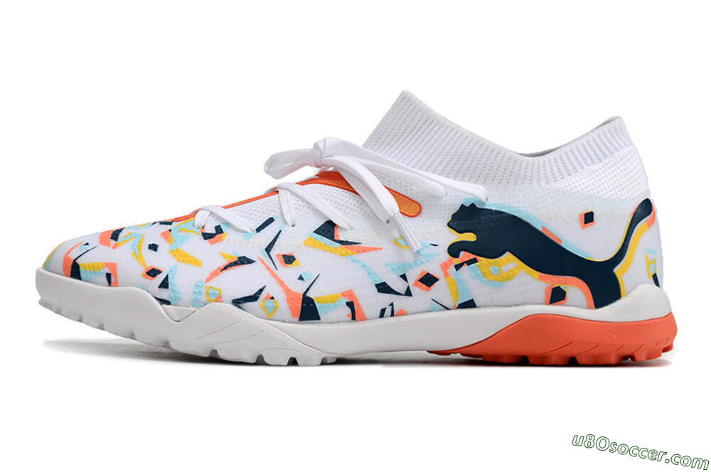 Puma Future X Powercat Tokyo Match TF Artificial Turf Soccer Shoes - White/Orange/Black/Blue 2