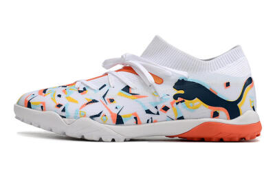 Puma Future X Powercat Tokyo Match TF Artificial Turf Soccer Shoes - White/Orange/Black/Blue