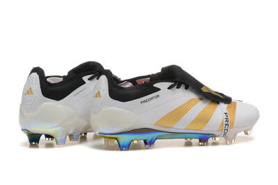 Adidas Predator Elite Foldover Tongue FG Firm Ground Soccer Cleats - White/Black/Gold