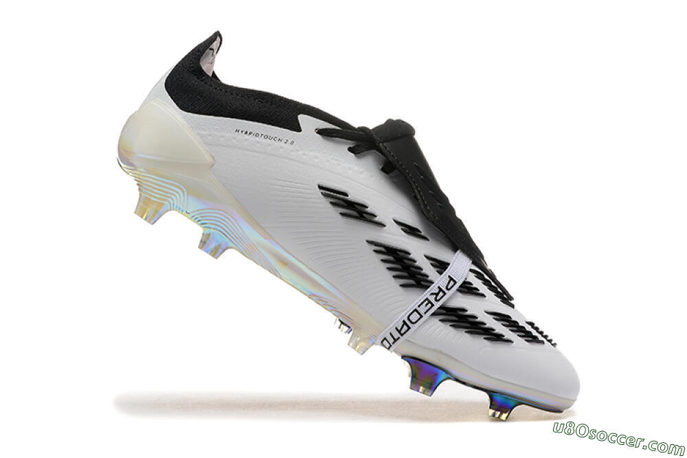 Adidas Predator Elite Foldover Tongue FG Firm Ground Soccer Cleats - White/Black/Gold 7