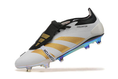 Adidas Predator Elite Foldover Tongue FG Firm Ground Soccer Cleats - White/Black/Gold