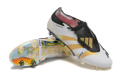 Adidas Predator Elite Foldover Tongue FG Firm Ground Soccer Cleats - White/Black/Gold