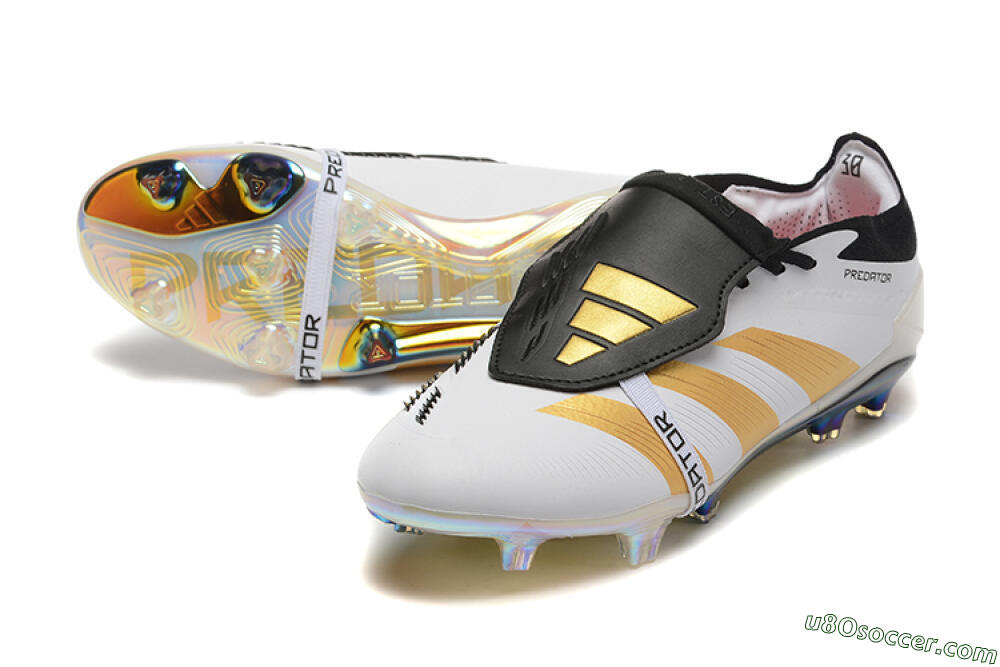 Adidas Predator Elite Foldover Tongue FG Firm Ground Soccer Cleats - White/Black/Gold 3