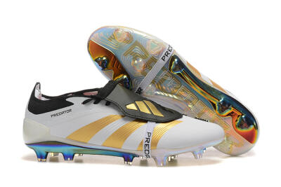 Adidas Predator Elite Foldover Tongue FG Firm Ground Soccer Cleats - White/Black/Gold