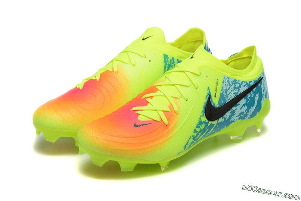 Nike Phantom Luna Elite NU FG Firm Ground Soccer Cleats - Yellow/Blue/Orange/Black 9
