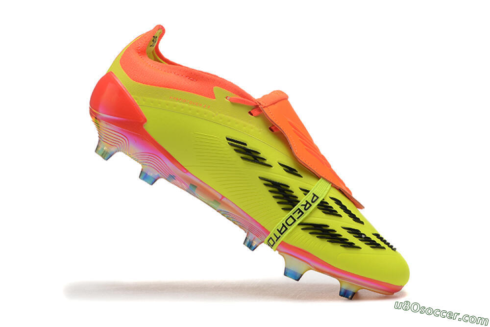 Adidas Predator Elite Foldover Tongue FG Firm Ground Soccer Cleats - Yellow/Black/Orange 7