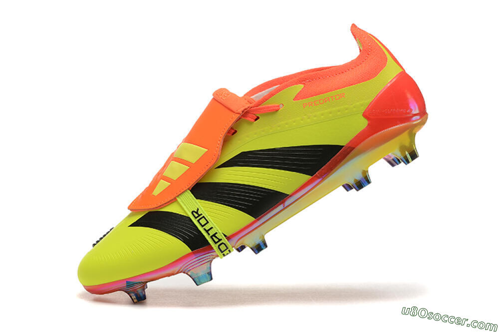 Adidas Predator Elite Foldover Tongue FG Firm Ground Soccer Cleats - Yellow/Black/Orange 8