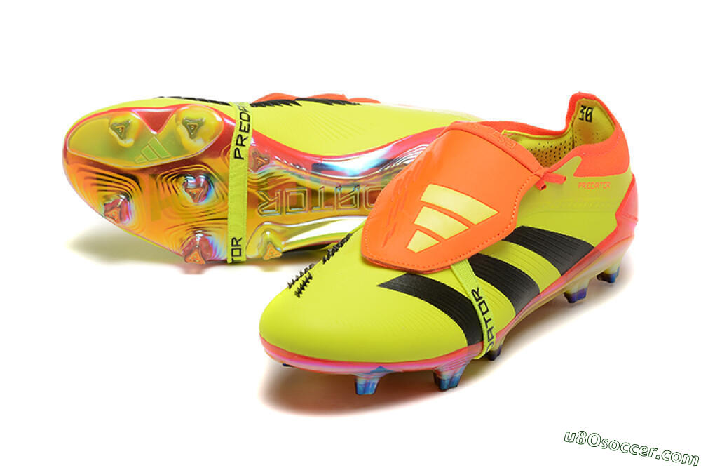 Adidas Predator Elite Foldover Tongue FG Firm Ground Soccer Cleats - Yellow/Black/Orange 3