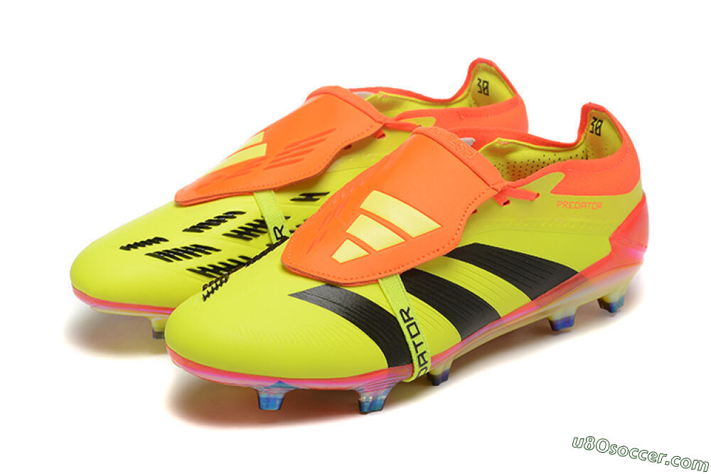 Adidas Predator Elite Foldover Tongue FG Firm Ground Soccer Cleats - Yellow/Black/Orange 9