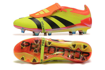 Adidas Predator Elite Foldover Tongue FG Firm Ground Soccer Cleats - Yellow/Black/Orange