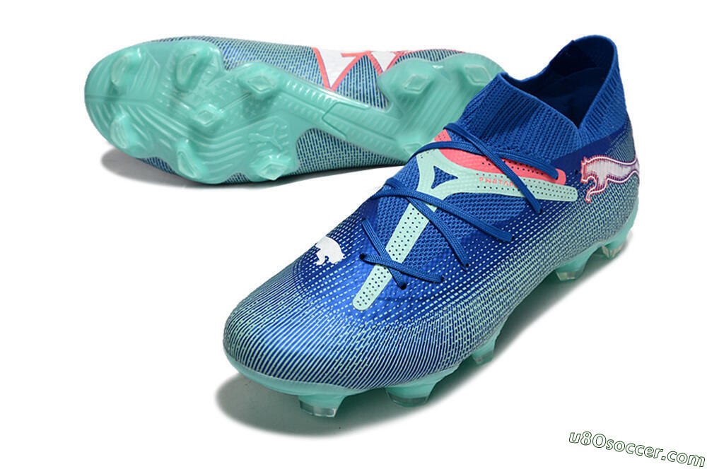 Puma Future Ultimate FG Firm Ground Soccer Cleats - Jade/Blue/Red 3