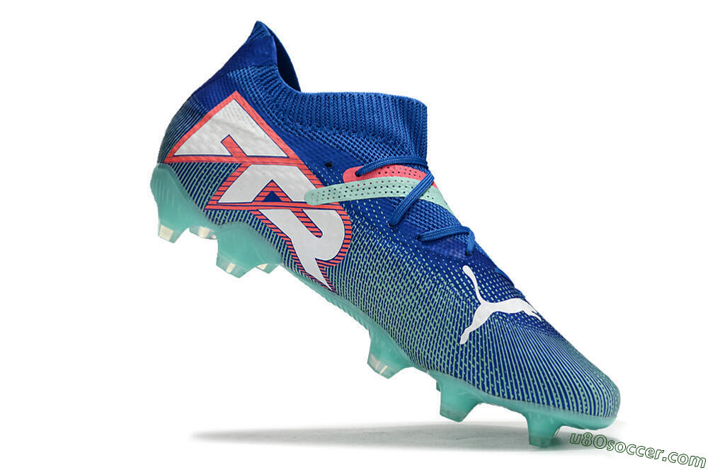 Puma Future Ultimate FG Firm Ground Soccer Cleats - Jade/Blue/Red 4