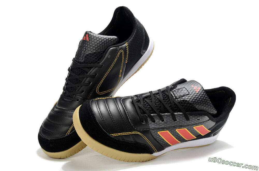 Adidas Top Sala FG Indoor & Futsal Soccer Shoes - Black/Orange/Brown 3