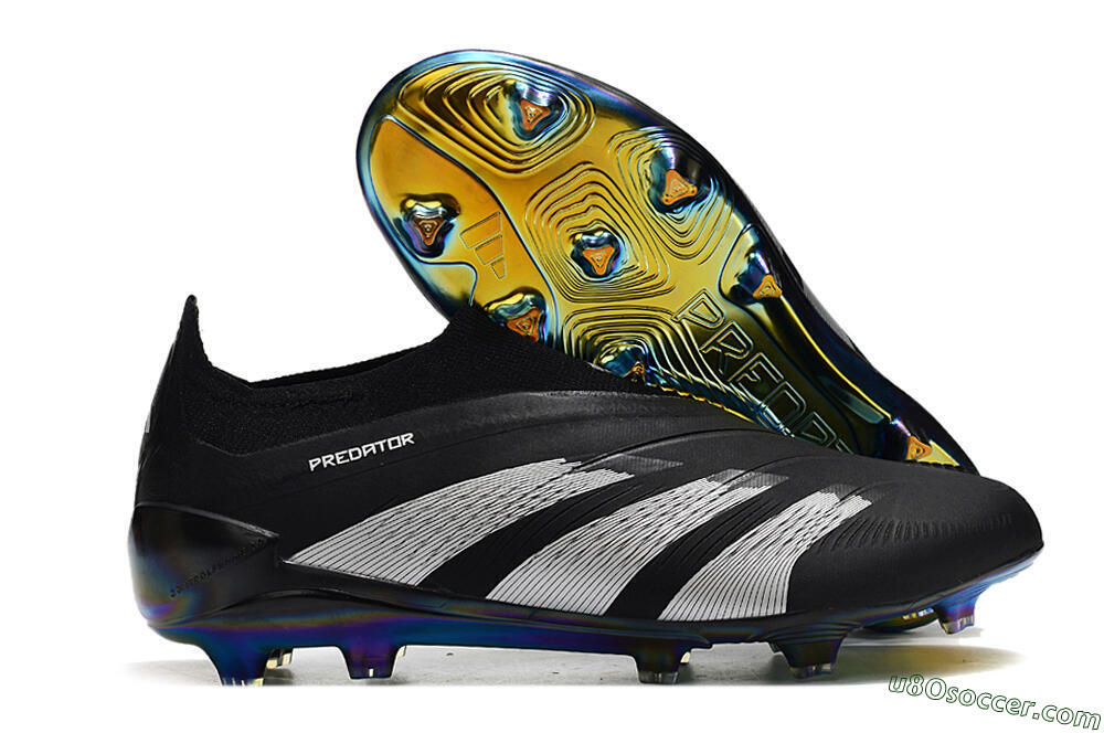 Adidas Predator Accuracy+ Laceless FG Firm Ground Soccer Cleats - Black/Silver 1