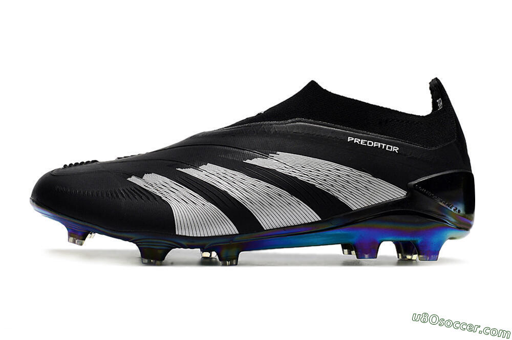 Adidas Predator Accuracy+ Laceless FG Firm Ground Soccer Cleats - Black/Silver 2