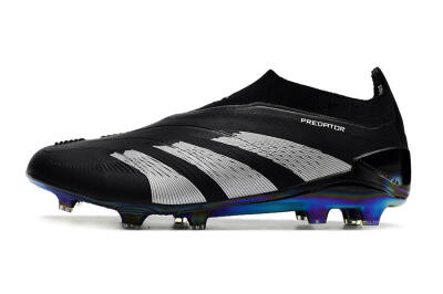 Adidas Predator Accuracy+ Laceless FG Firm Ground Soccer Cleats - Black/Silver