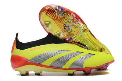 Adidas Predator Accuracy+ Laceless FG Firm Ground Soccer Cleats - Yellow/Black/Grey