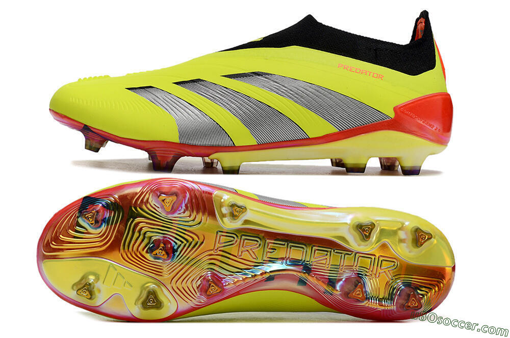 Adidas Predator Accuracy+ Laceless FG Firm Ground Soccer Cleats - Yellow/Black/Grey 0